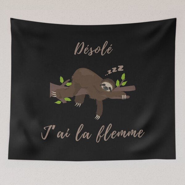 Item preview, Désolé J'ai la flemme T-shirt/French humour T-shirt/ Sorry I'm lazy t-shirt/ Lazy Sloth T-shirt/ Idea cadeau designed and sold by LiliMimiCraftfy.