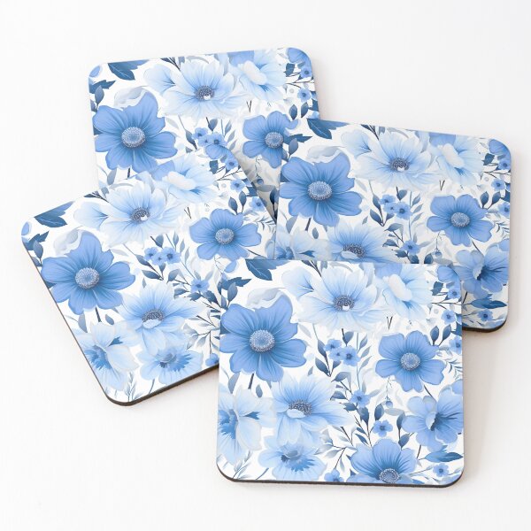 Item preview, Tiled Blue Flower Pattern designed and sold by dcrc.