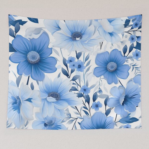 Item preview, Tiled Blue Flower Pattern designed and sold by dcrc.