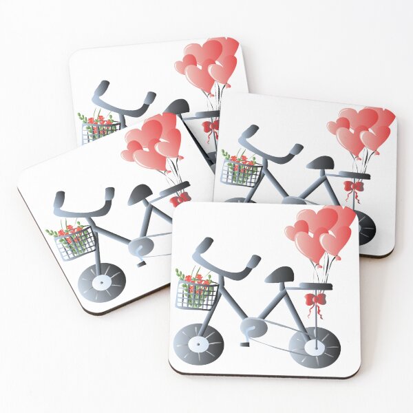 Item preview, Bicycle with red hearts balloons and flowers designed and sold by SunbeamMoon111.