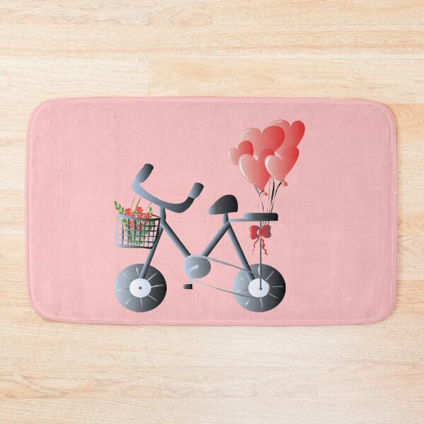 Item preview, Bicycle with red hearts balloons and flowers designed and sold by SunbeamMoon111.