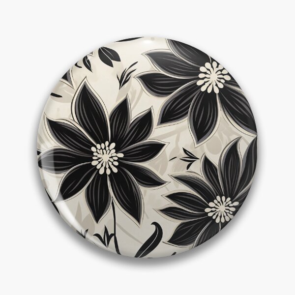 Item preview, Tiled Black Flower Pattern designed and sold by dcrc.