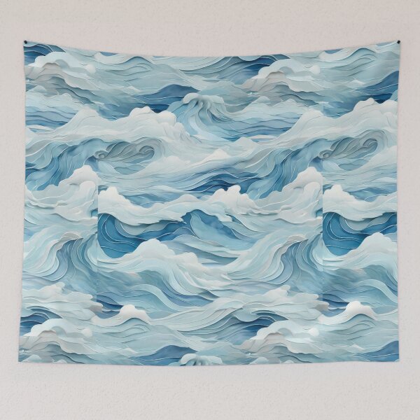 Item preview,  Wave Pattern -  Blue Ocean Wave ; Curved Line designed and sold by PatternInArt.