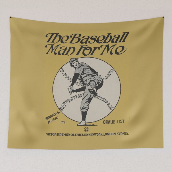 Item preview, The Baseball man for me. Vintage Baseball Sheet Music cover. (Restored). HIGH DEFINITION designed and sold by MINDTHECHERRY.