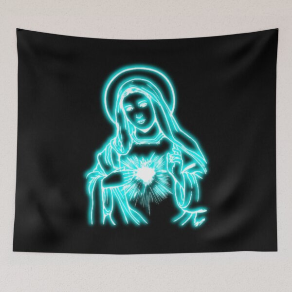 Item preview, Light Blue Neon Virgin Mary designed and sold by lachataigne.