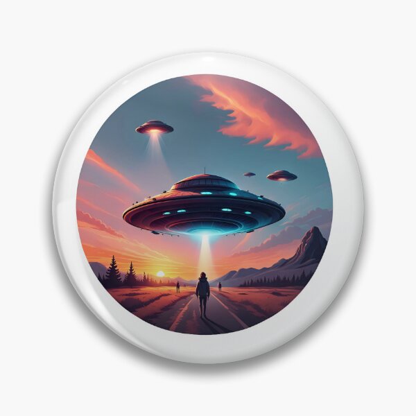 Item preview, Enigmatic Encounter with  ufo sunset with aliens and standing on the road  man designed and sold by simaso.