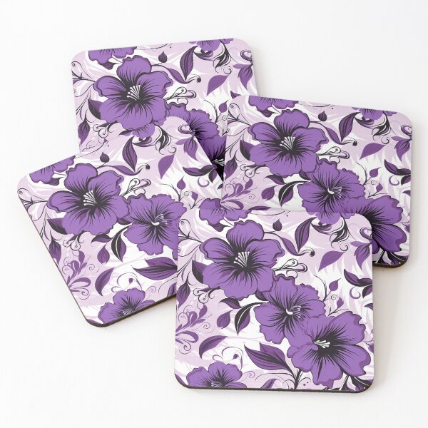 Item preview, Tiled Purple Flower Pattern designed and sold by dcrc.