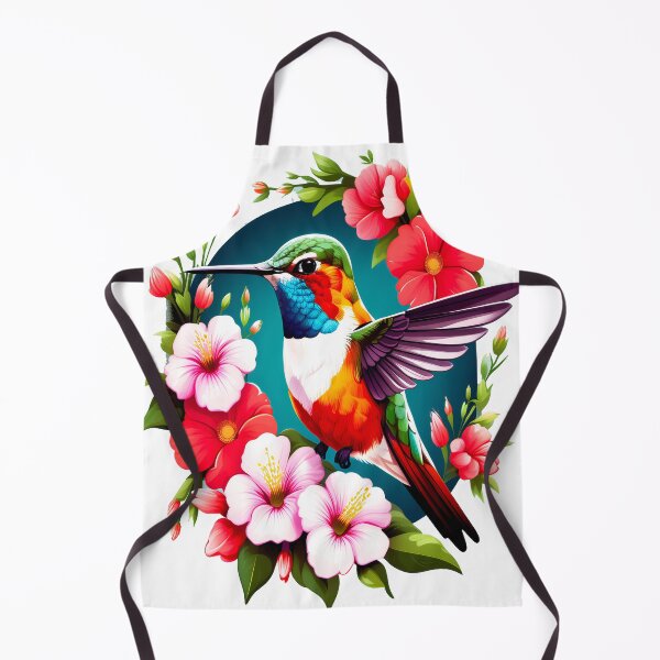 Item preview, Cute Ruby Throated Hummingbird Surrounded by Spring Flowers designed and sold by BirdsnStuff.