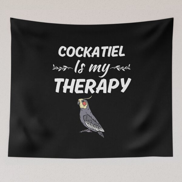 Aperçu de l'œuvre Cockatiel est ma thérapie, drôle de propriétaire de perroquet calopsitte, citation de maman ou papa cacatoès créée et vendue par NBSStore.