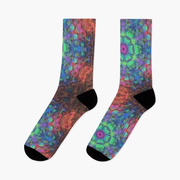 Artikelvorschau, Digitales Mandala Grün, Blau, Orange und Rosa entworfen und verkauft von WormholeOrbital.