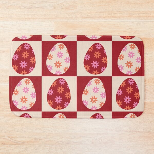 Item preview, Checkered Floral Easter Eggs in White and burgundy  designed and sold by Yasminepatterns .