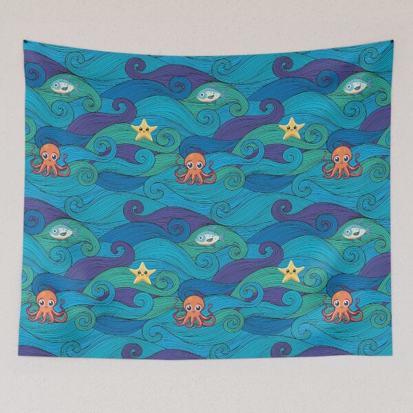 Item preview, Ocean Embrace Collection: Majestic Octopus and Waves designed and sold by KirtidaOrg.