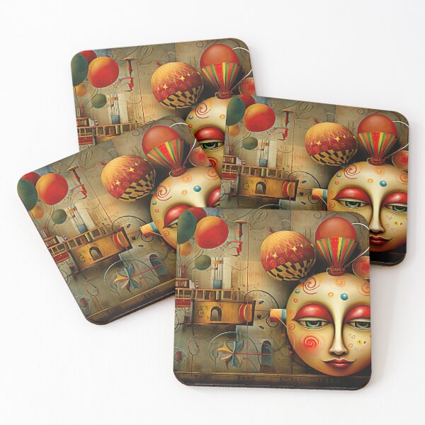 Item preview, abstract girl with balloons and spheres designed and sold by EG Creativity Art.