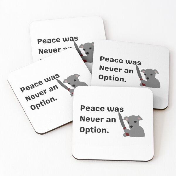 Item preview, Peace was never an option, funny dog with knife designed and sold by NaaEchDesign ⭐⭐⭐⭐⭐.
