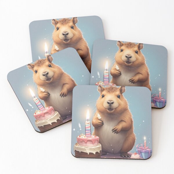 Item preview, Capybara Birthday designed and sold by Mandala108.