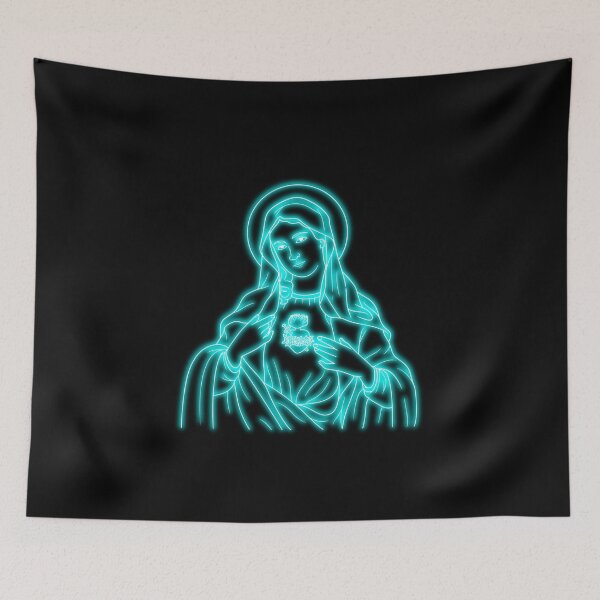 Item preview, Light Blue Neon Virgin Mary designed and sold by lachataigne.