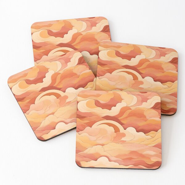 Item preview, Wave Pattern -  Orange Sky Wave ; Curved Line designed and sold by PatternInArt.