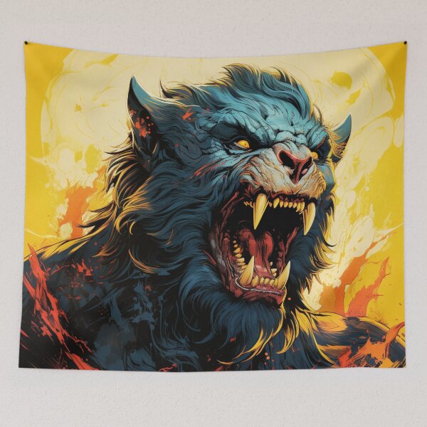 Item preview, Watercolor Roaring Wolf Art - Majestic Wildlife Design designed and sold by JustArtDesign9.