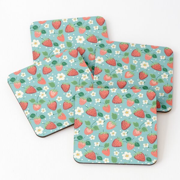 Item preview, Blue strawberry pattern designed and sold by earlgreysshoppe.