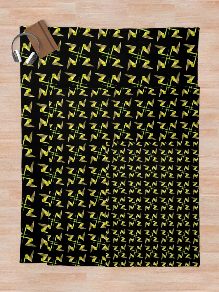 Thumbnail 5 of 6, Throw Blanket, Yellow rays pattern designed and sold by Meo Design.