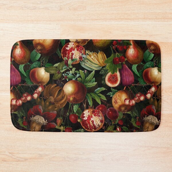 Item preview, Midnight Vintage Tropical Fruits Garden Pattern - black v designed and sold by UtArt.