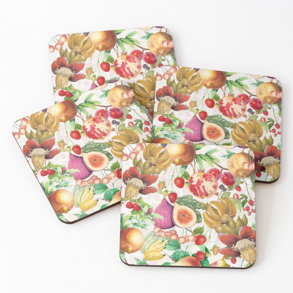 Item preview, Midnight Vintage Tropical Fruits Garden Pattern - white Nightgarden designed and sold by UtArt.
