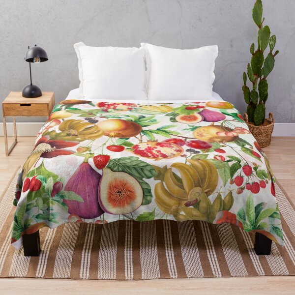 Item preview, Midnight Vintage Tropical Fruits Garden Pattern - white Nightgarden designed and sold by UtArt.