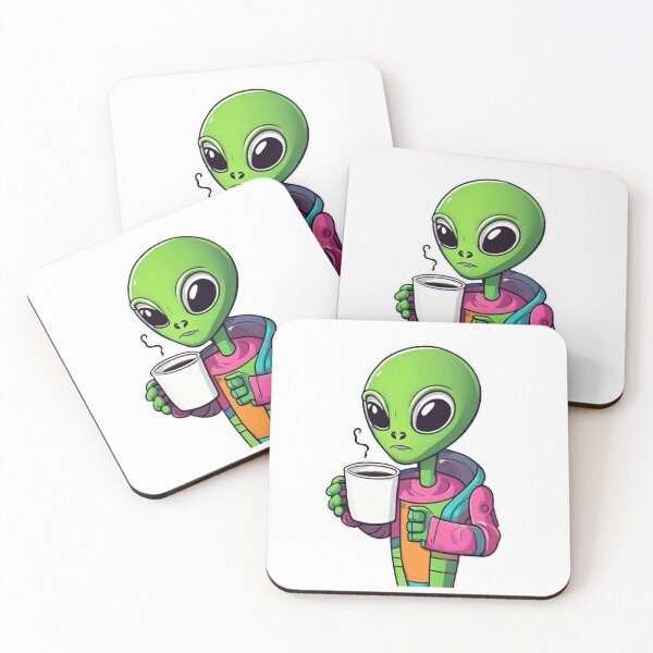 Item preview, alien drinking coffee designed and sold by Catfighter.