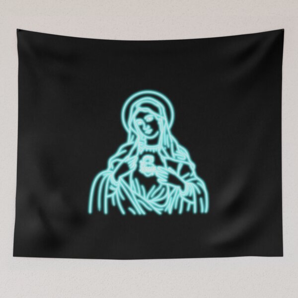 Item preview, Blue Neon Virgin Mary designed and sold by lachataigne.