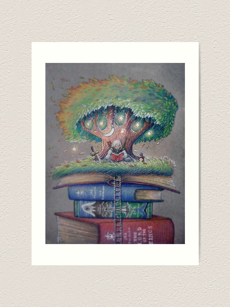ILLUSTORY BOOK ELF Art Print for Sale by illustore