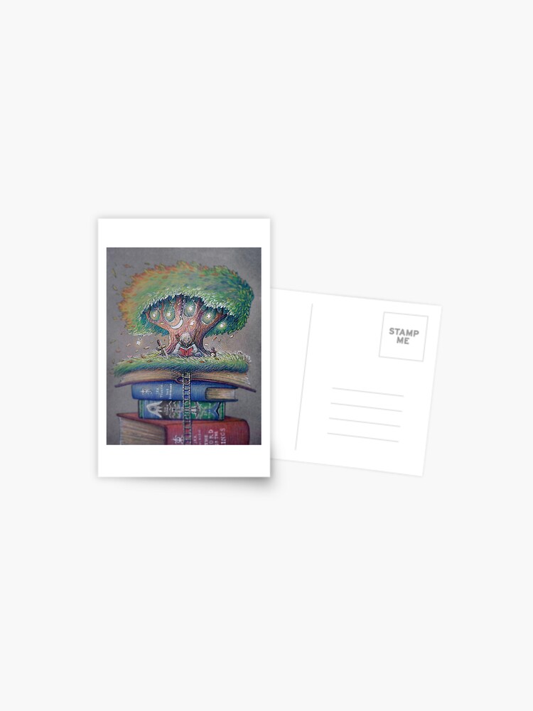 ILLUSTORY BOOK ELF Postcard for Sale by illustore