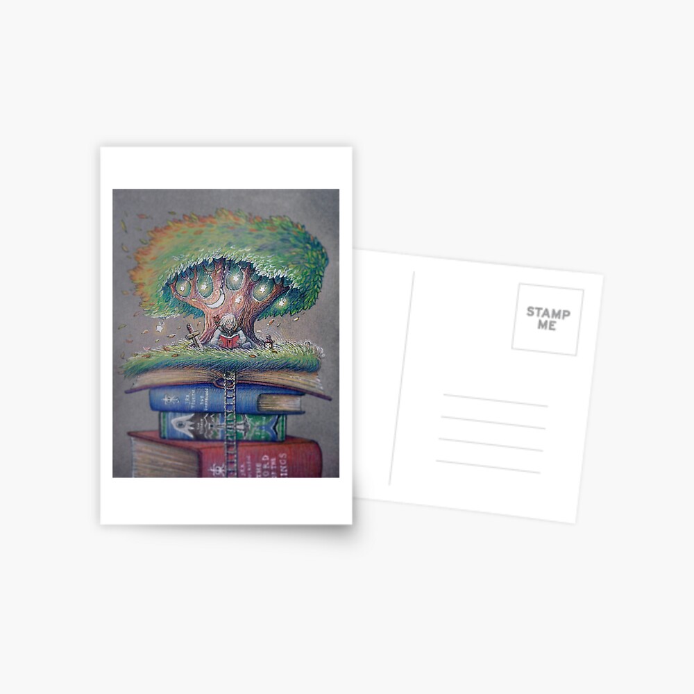 ILLUSTORY BOOK ELF Postcard for Sale by illustore