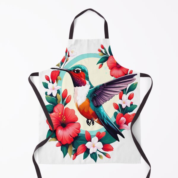 Item preview, Cute Ruby Throated Hummingbird Surrounded by Spring Flowers designed and sold by BirdsnStuff.