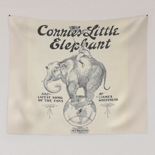 Item preview, Connies Little Elephant. Vintage Baseball Sheet Music cover. (Restored). HIGH DEFINITION designed and sold by MINDTHECHERRY.
