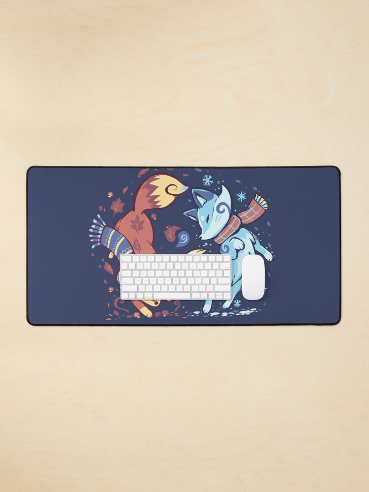 Thumbnail 1 of 5, Mouse Pad, Autumn and Snow Fox designed and sold by TechraNova.