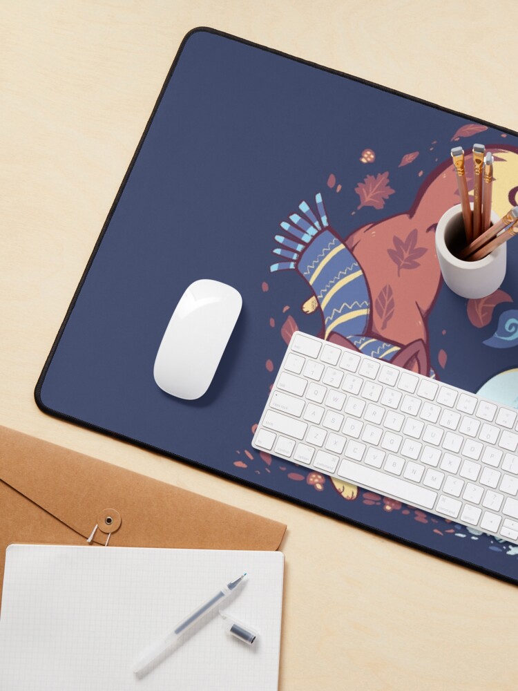 Thumbnail 3 of 5, Mouse Pad, Autumn and Snow Fox designed and sold by TechraNova.