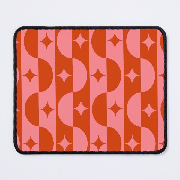 Item preview, Mid Century Half Circles with Retro Starbursts Pattern in Pink and Orange designed and sold by Yasminepatterns .