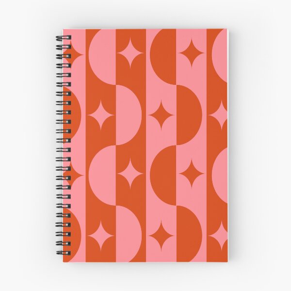 Item preview, Mid Century Half Circles with Retro Starbursts Pattern in Pink and Orange  designed and sold by Yasminepatterns .