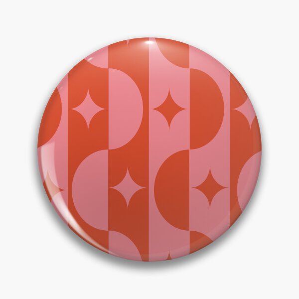 Item preview, Mid Century Half Circles with Retro Starbursts Pattern in Pink and Orange  designed and sold by Yasminepatterns .
