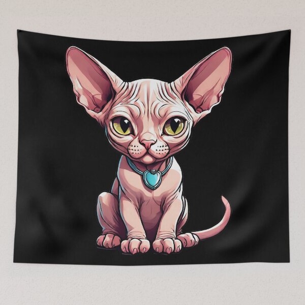 Item preview, Hairy Harry The Cute Watercolor Kawaii Sphynx Cat designed and sold by justpurrfect.