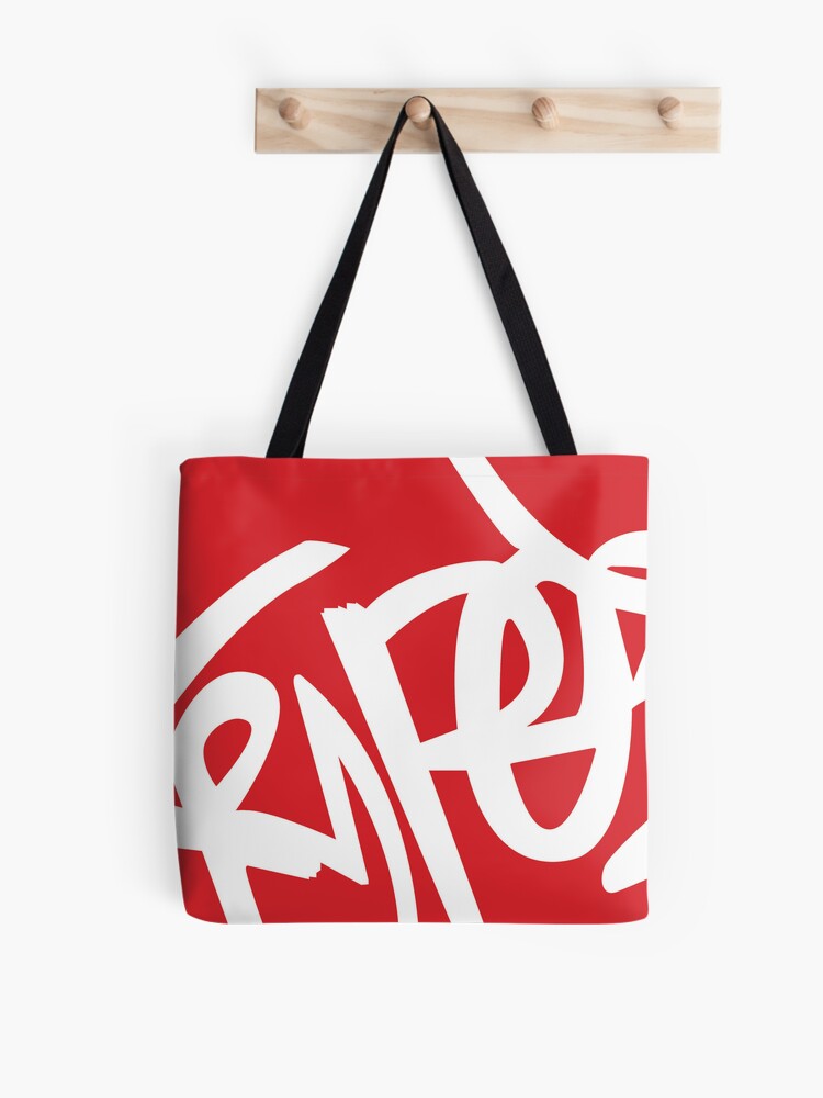 Thumbnail 1 of 2, Tote Bag, Red Urban Graffiti Art designed and sold by emmafraserart.