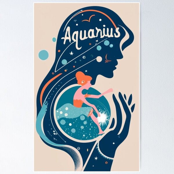 Item preview, Aquarius constellation card designed and sold by Lunarweave.