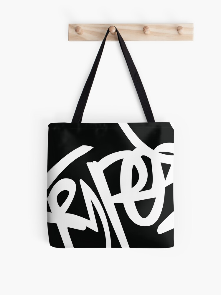 Thumbnail 1 of 2, Tote Bag, Black and White Graffiti Style Art designed and sold by emmafraserart.