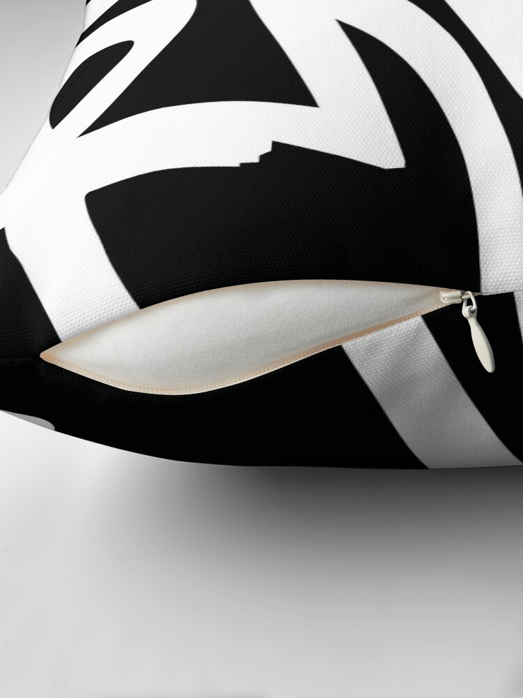Thumbnail 2 of 4, Pillow, Black and White Graffiti Style Art designed and sold by emmafraserart.