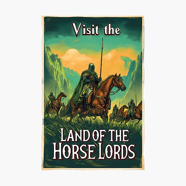 Item preview, Visit the Land of the Horse Lords - Vintage Travel Poster - Fantasy designed and sold by Fenay Designs.