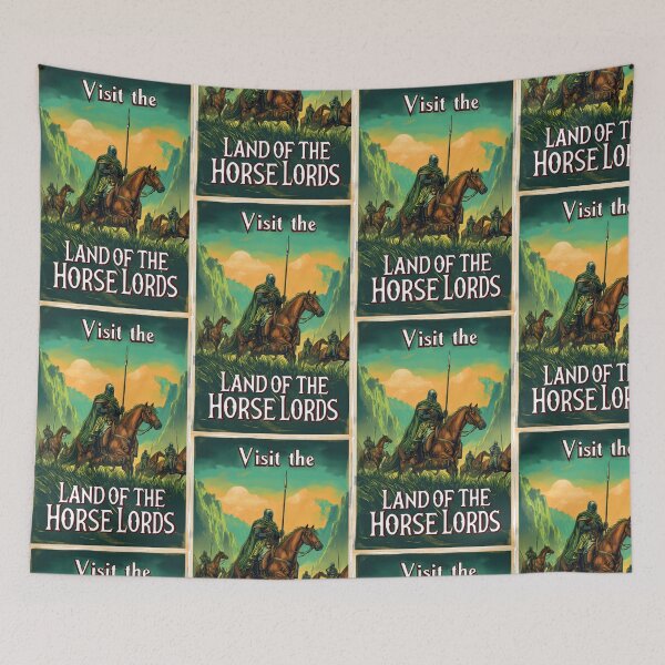 Item preview, Visit the Land of the Horse Lords - Vintage Travel Poster - Fantasy designed and sold by Fenay Designs.