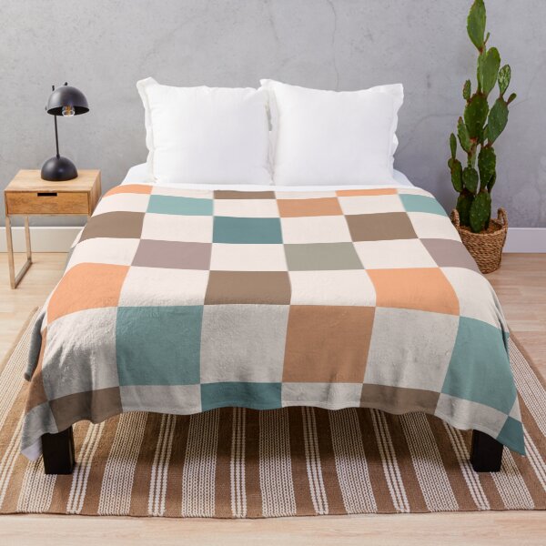 Retro checkered multicolored seamless pattern Throw Blanket