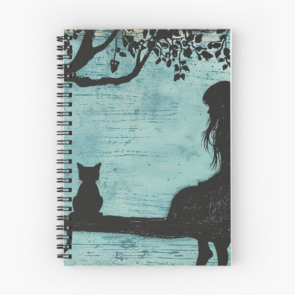 Item preview, Girl and cat sitting on a tree swing designed and sold by randrdesign.