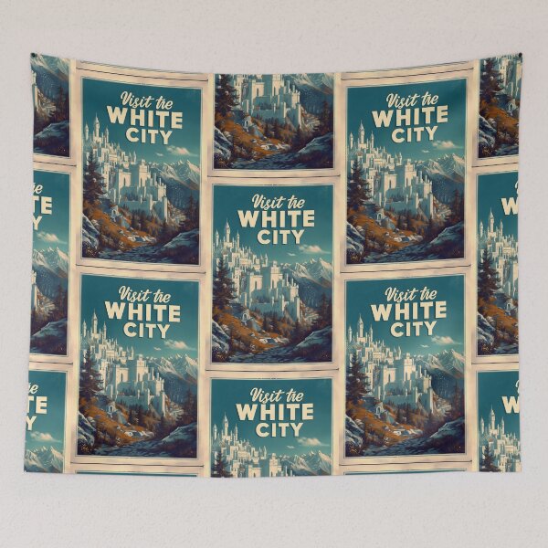 Item preview, Visit the White City - Vintage Travel Poster - Fantasy designed and sold by Fenay Designs.
