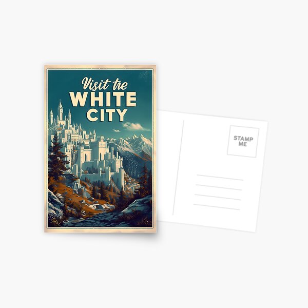 Item preview, Visit the White City - Vintage Travel Poster - Fantasy designed and sold by Fenay Designs.
